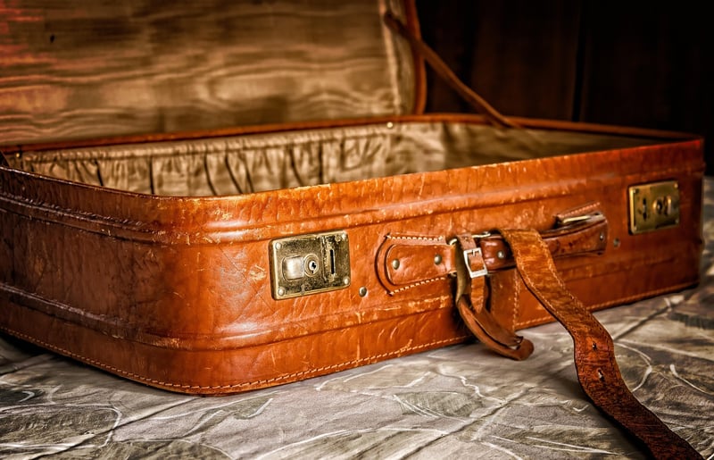 Vintage suitcase storage